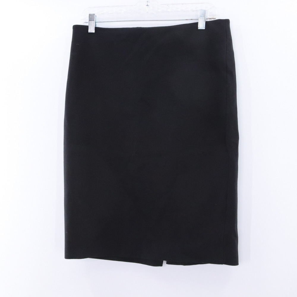 Talbots Womens Black Knee Length Pencil Skirt Size 10 Back‎ Zip Sheath Career
